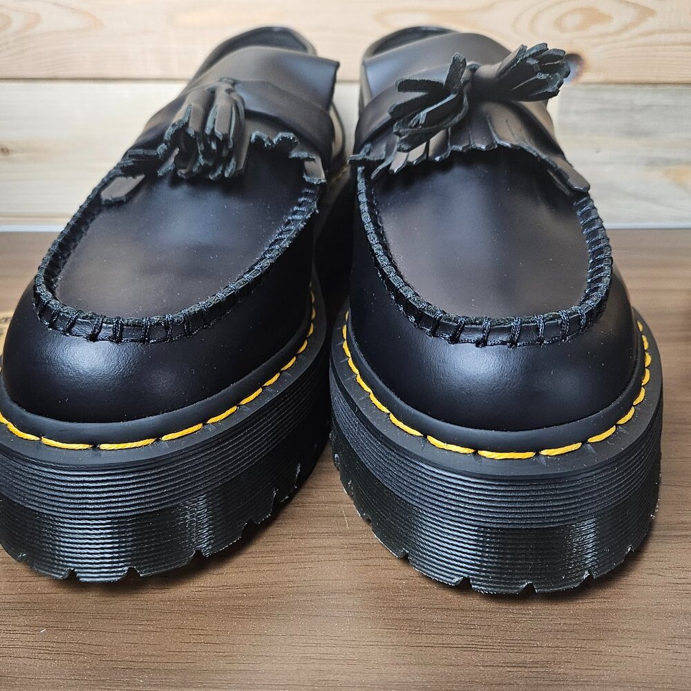 Doc Martens Adrian Quad Black Leather Slip On Platform Tassel Loafers SizeM9/W10